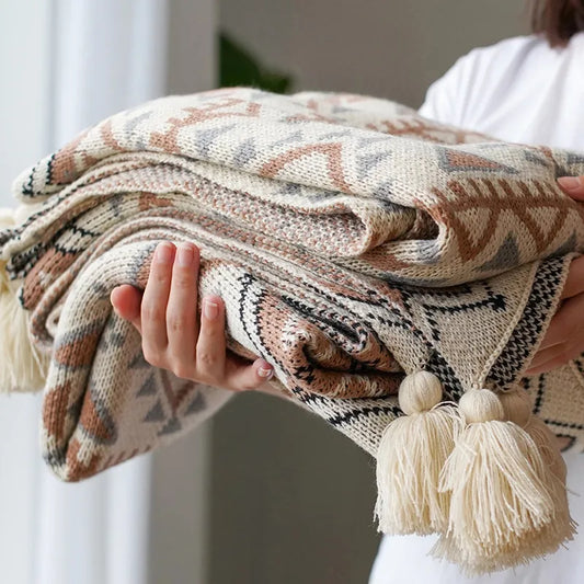 Soft Knitted Bohemian Blanket